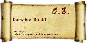 Obradov Betti névjegykártya